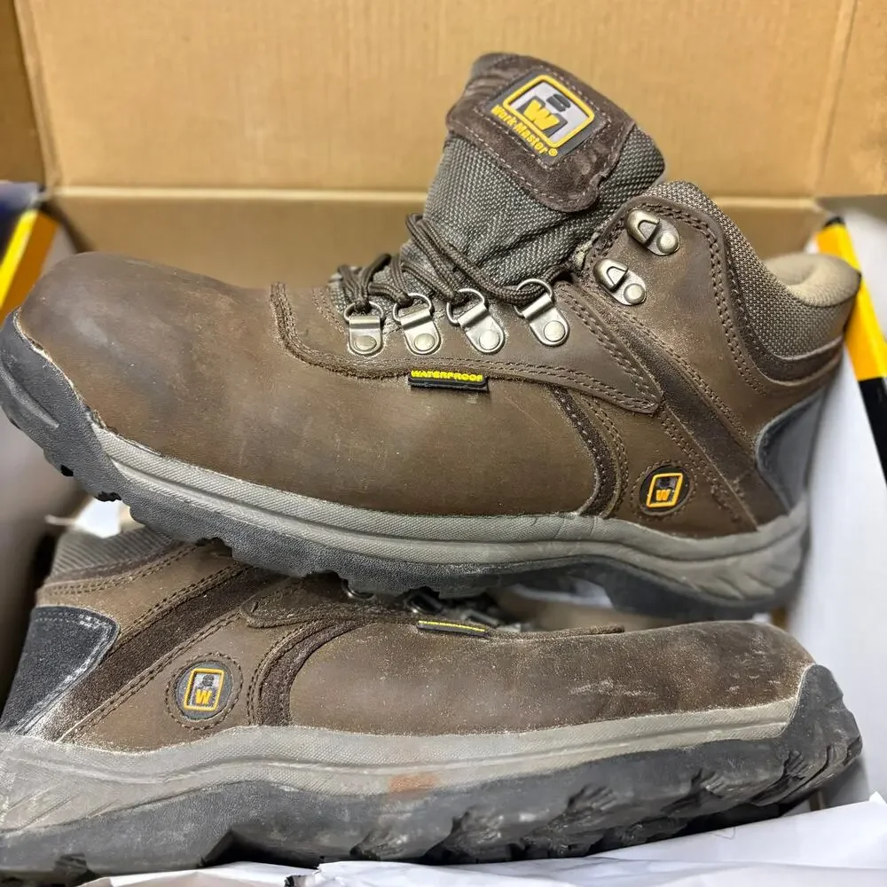 Workmaster Mens Colorado Steel Toe Work Boots 9.5 Brown Leather Waterproof